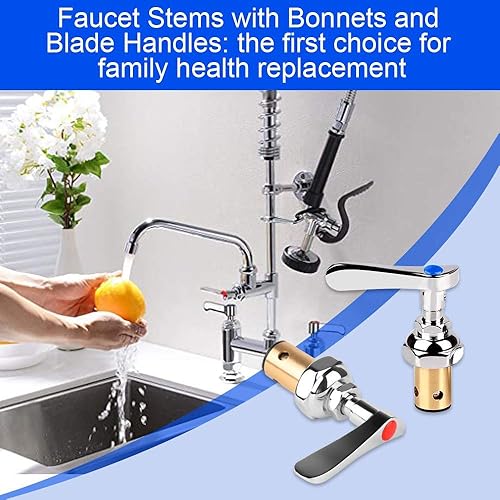 Miniatura 7 de Conjunto de husillo de latón para repuesto de carrete de válvula Eterna, reemplazo de montaje de vástago de mango lateral frío, se adapta a la