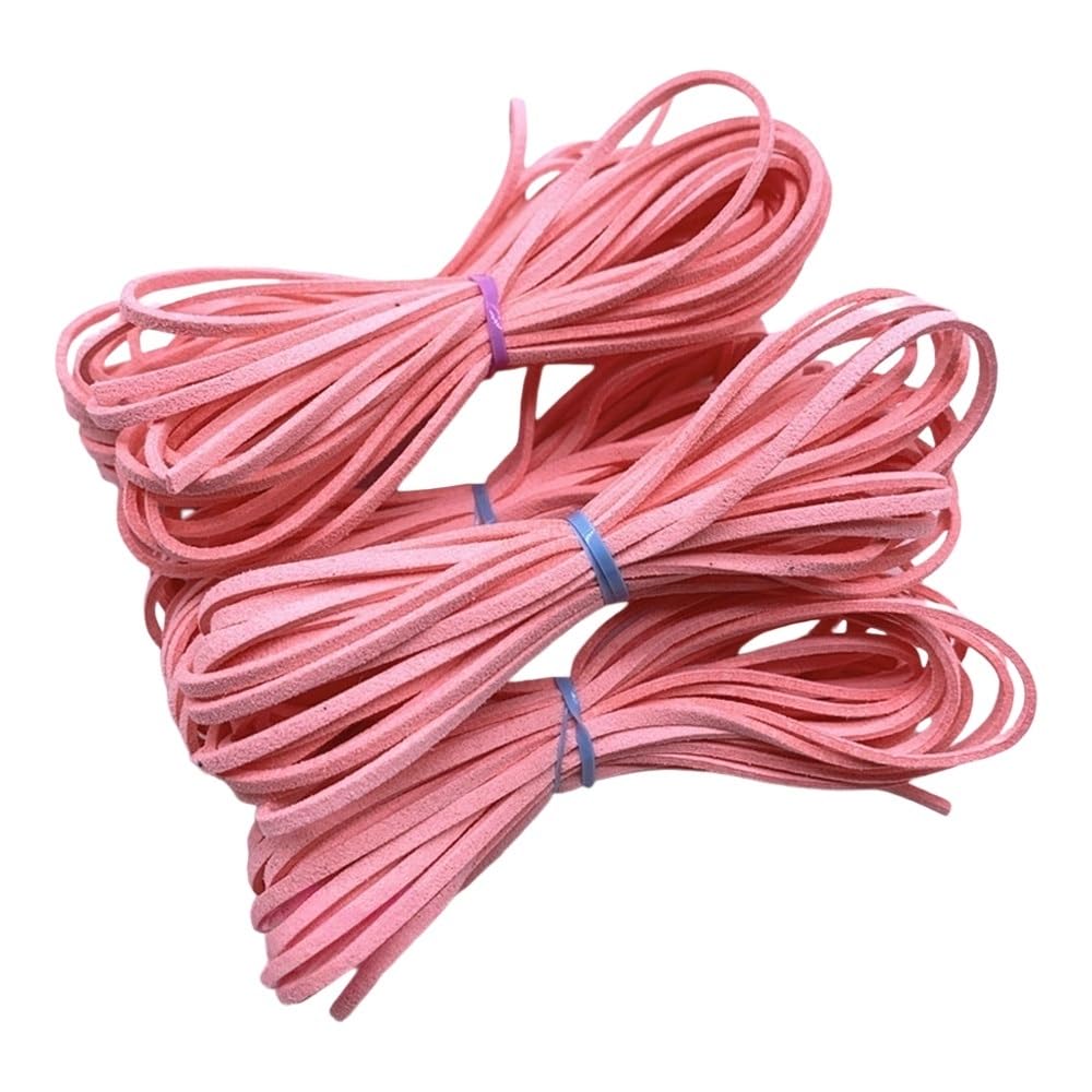 Decor Craft String 5yards Thread Rope 3mm Flat, Faux Suede Braided Cord Velvet Leather Used for Handmade Beading 1piece