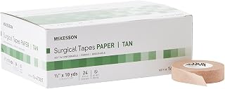 McKesson Surgical Tapes, Non-Sterile, Breathable Paper, 1/2 in x 10 yds, 24 Rolls, 1 Pack