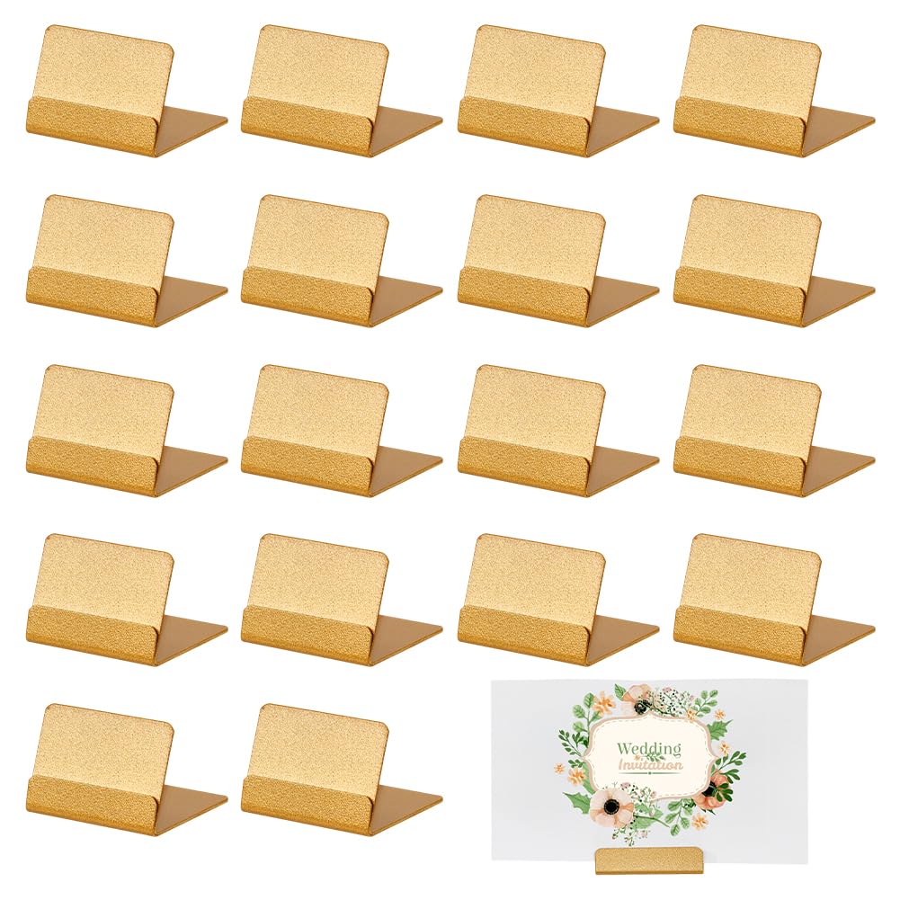 nbeads 24 Stück Goldene Tischnummernhalter, Tischkartenständer Aus Edelstahl Bilderhalter Für Preisschilder Ideal Für Hochzeiten Jubiläen Und Partys, 3.5x3.2x2.4cm