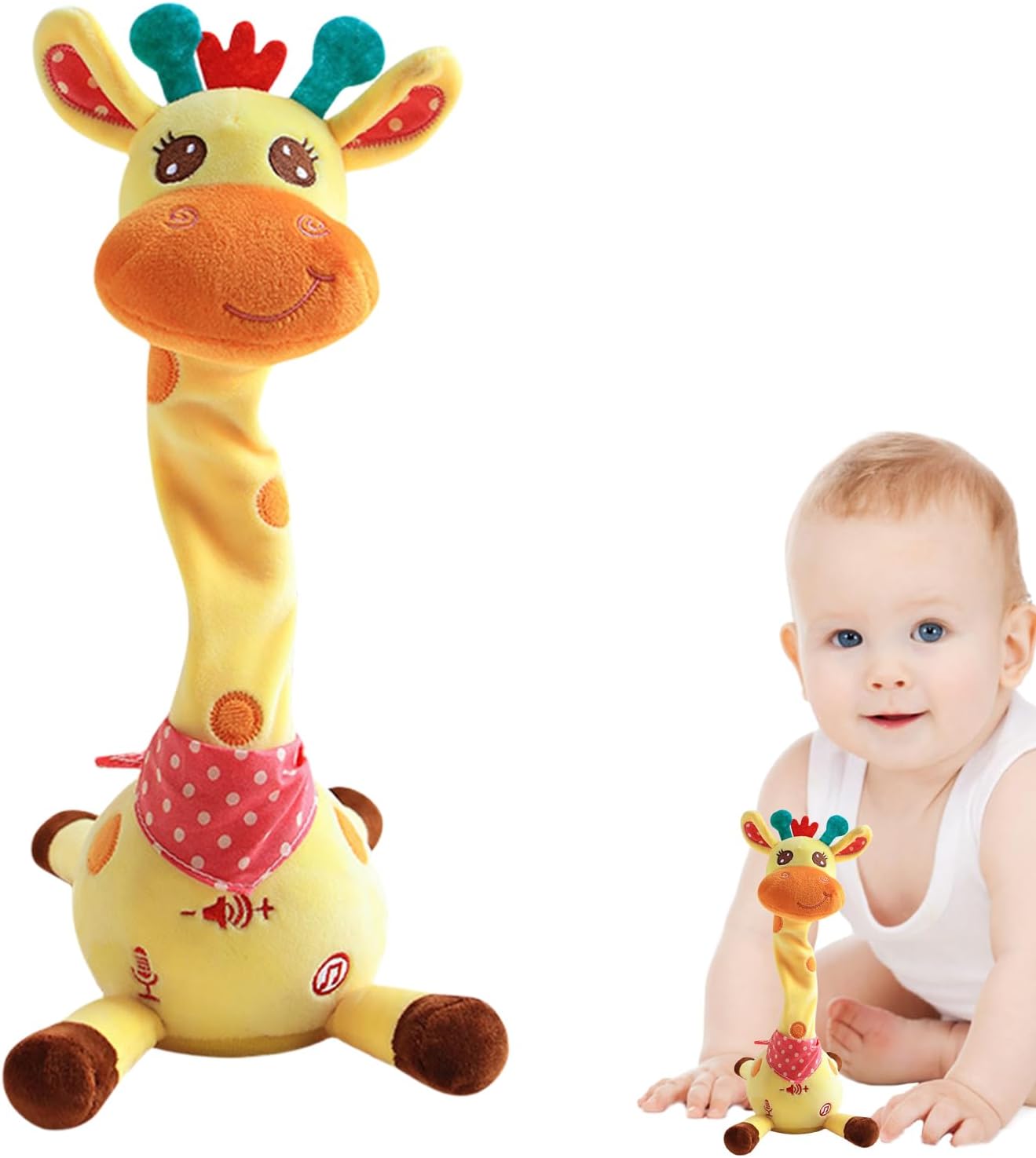 Dancing Giraffe Toy - Interactive Musical Plush Figurine, Rechargeable Talking Animal, Singing Motion Doll | Fun Entertainment Toy for Kids and | Home Party Travel Vacation Picnic Gift Idea