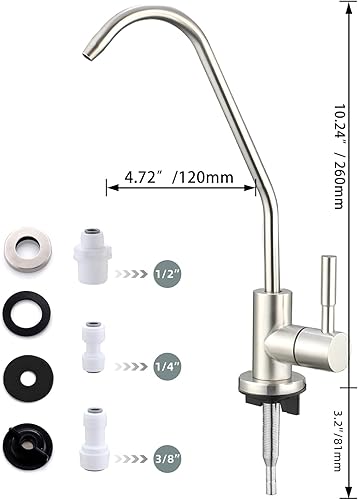 Miniatura 7 de Grifo de agua potable,Fácil de instalar Grifo RO de fregadero sin plomo,Grifos de filtro de agua para fregadero de barra de cocina,Grifos de ósmosis