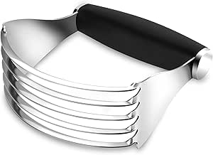 Rainspire Pastry Cutter for Baking, Heavy Duty Pastry Blender Stainless Steel, Thick Sharp Blades Dough Blender, Dough Cutter Butter Cutter Pastry for Easy Mixing, Dishwasher Safe, Black