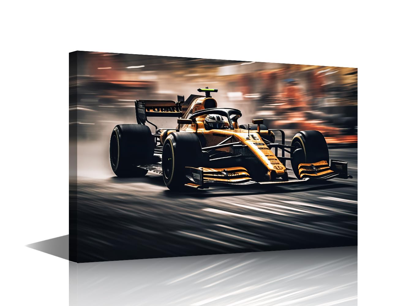 TISHIRON Framed Wall Art Sports Car Canvas Wall Art Race Car Speeding Canvas Wall Art Car Wall Paintings Posters for Men Boys Bedroom Modern Home Decor Framed Ready to Hang (18" Wx12 H)