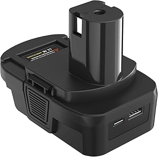 DM18RL Battery Adapter Converter with USB & Type-C Port for Use with Ryobi 18V Lithium Battery Tools, Converts Dewalt 20V Li-ion or Milwaukee M18 18V Li-ion Battery to Ryobi 18V Li-ion Battery