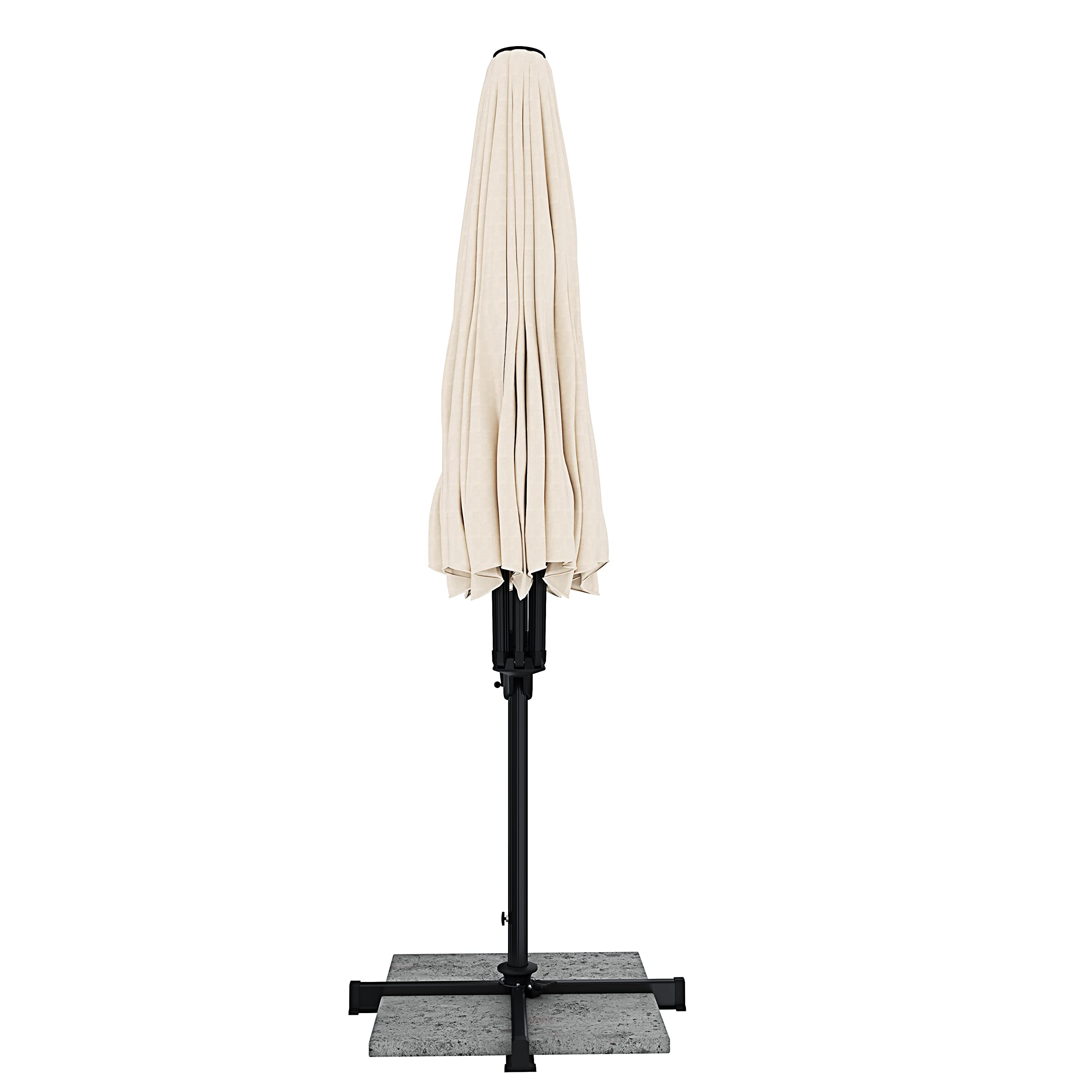 Arreditaly Ombrellone 3x3 M Da Giardino Braccio Retrattile Rotabile 360° Piscina Esterni Gazebo Terrazzo Hotel Bar In Acciaio Inossidabile Telo 180 g/m2 Impermeabile Resistente Ai Raggi UV Panna