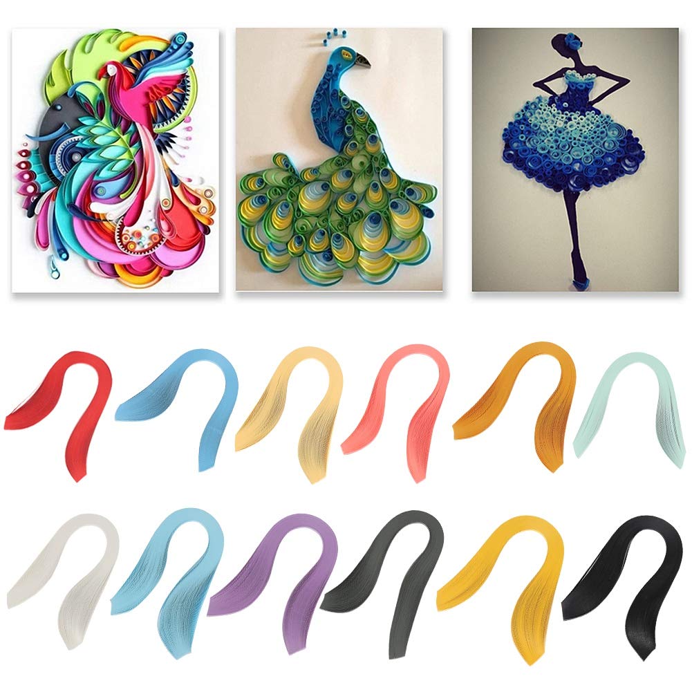 600 Strisce Carta Per Quilling 5mm - 21 Colori Per Arte Fai-Da-Te, Giallo