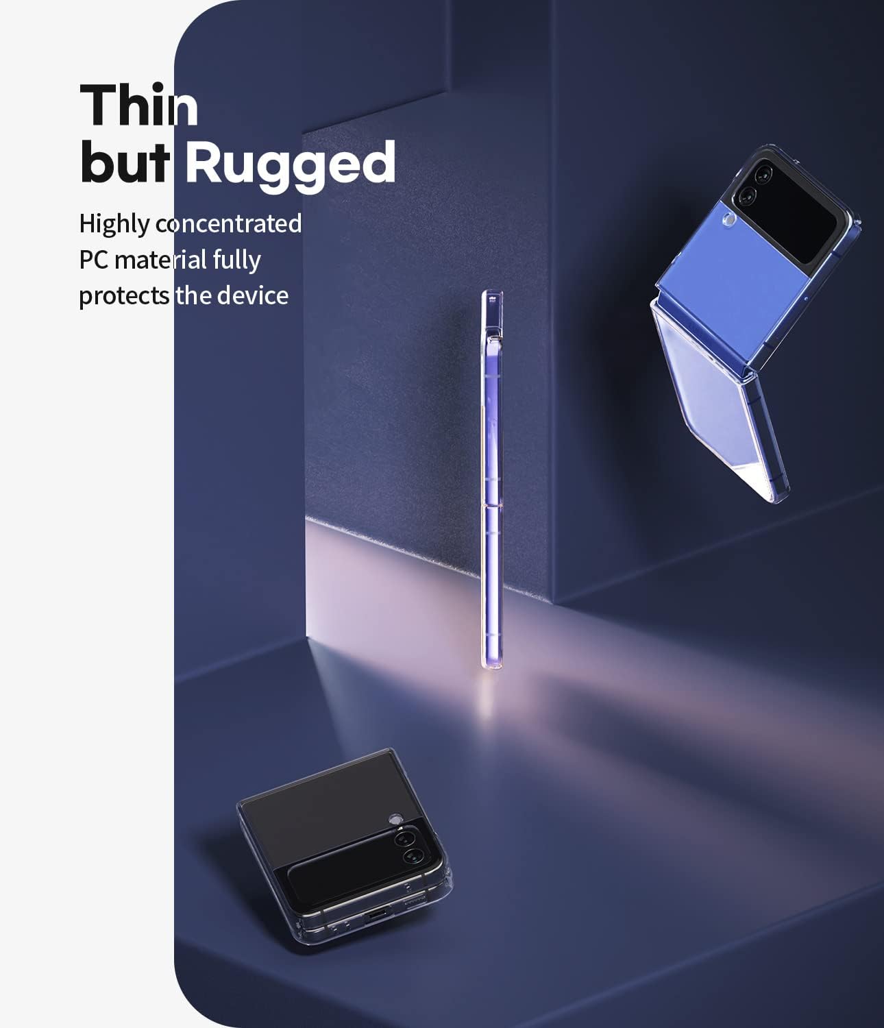 GOOSPERY Super Real Clear PC Case Compatible with Galaxy Z Flip 4, Extremely Slim Lightweight Hard PC Back Cover - Clear