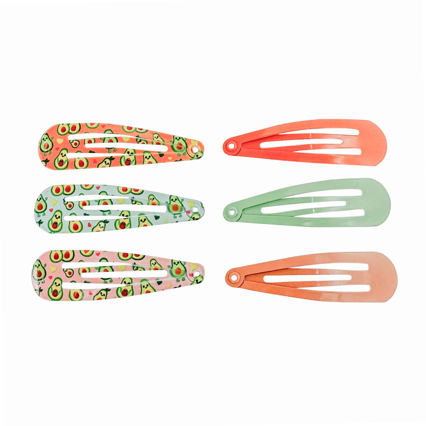 HAARallerliebst® Pack of 18 Avocado Hair Clips Girls Women Colourful Hair Clips in 6 Colours (Pink, Green Orange Brown) - Image 3