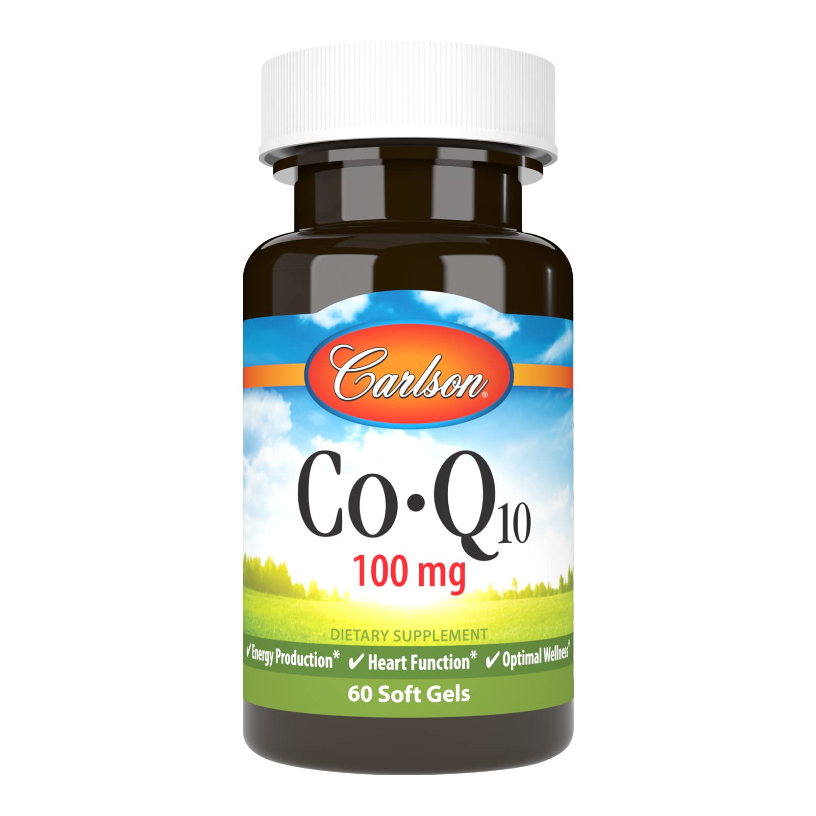 Carlson Co-Q10, Co-Enzyme Q10, 100 mg, 60 Softgels 60 Count (Pack of 1)