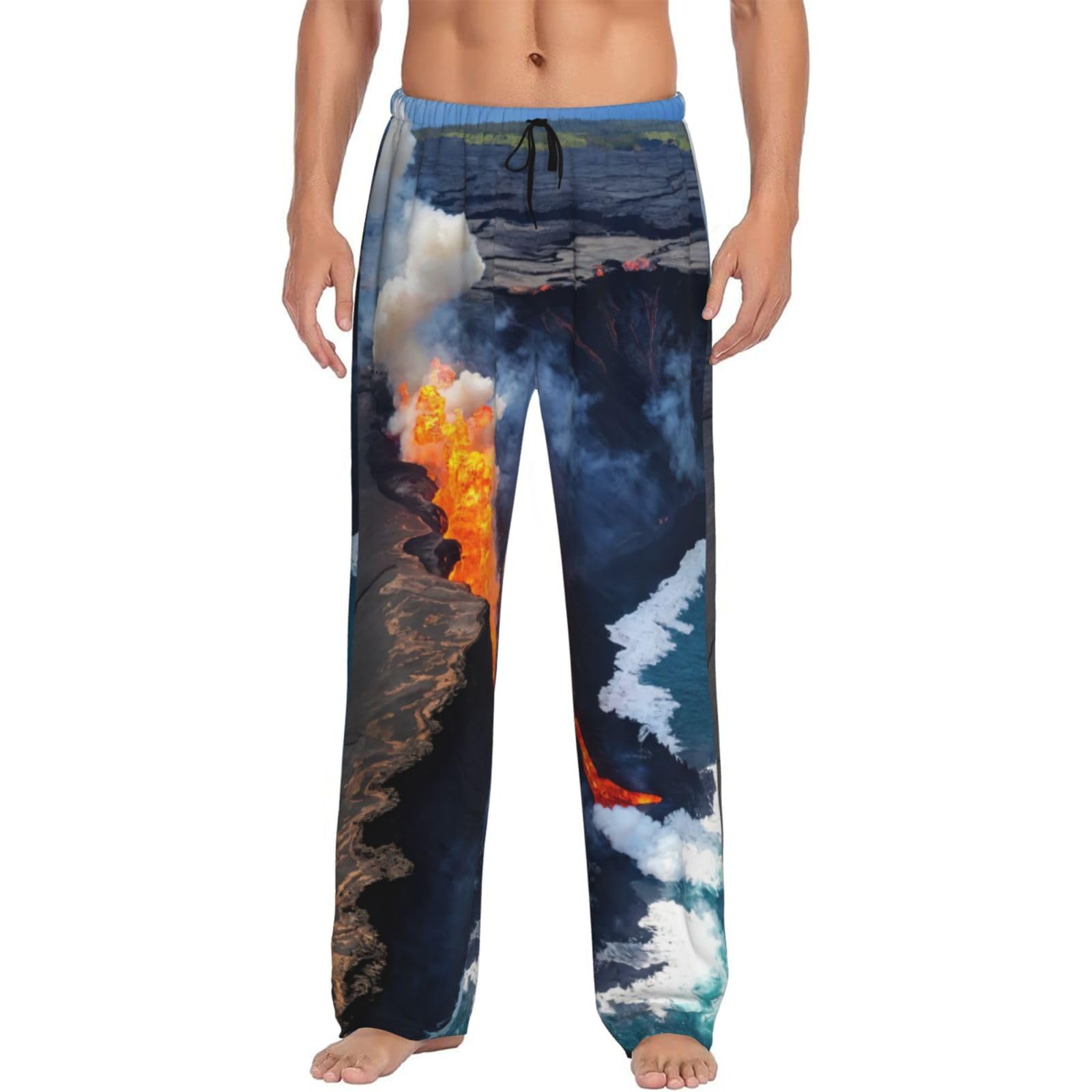 Kilauea Volcanos Mens Pj Pajama Pants Bottoms Lounge Sleepwear Pjs With Pockets And Drawstring