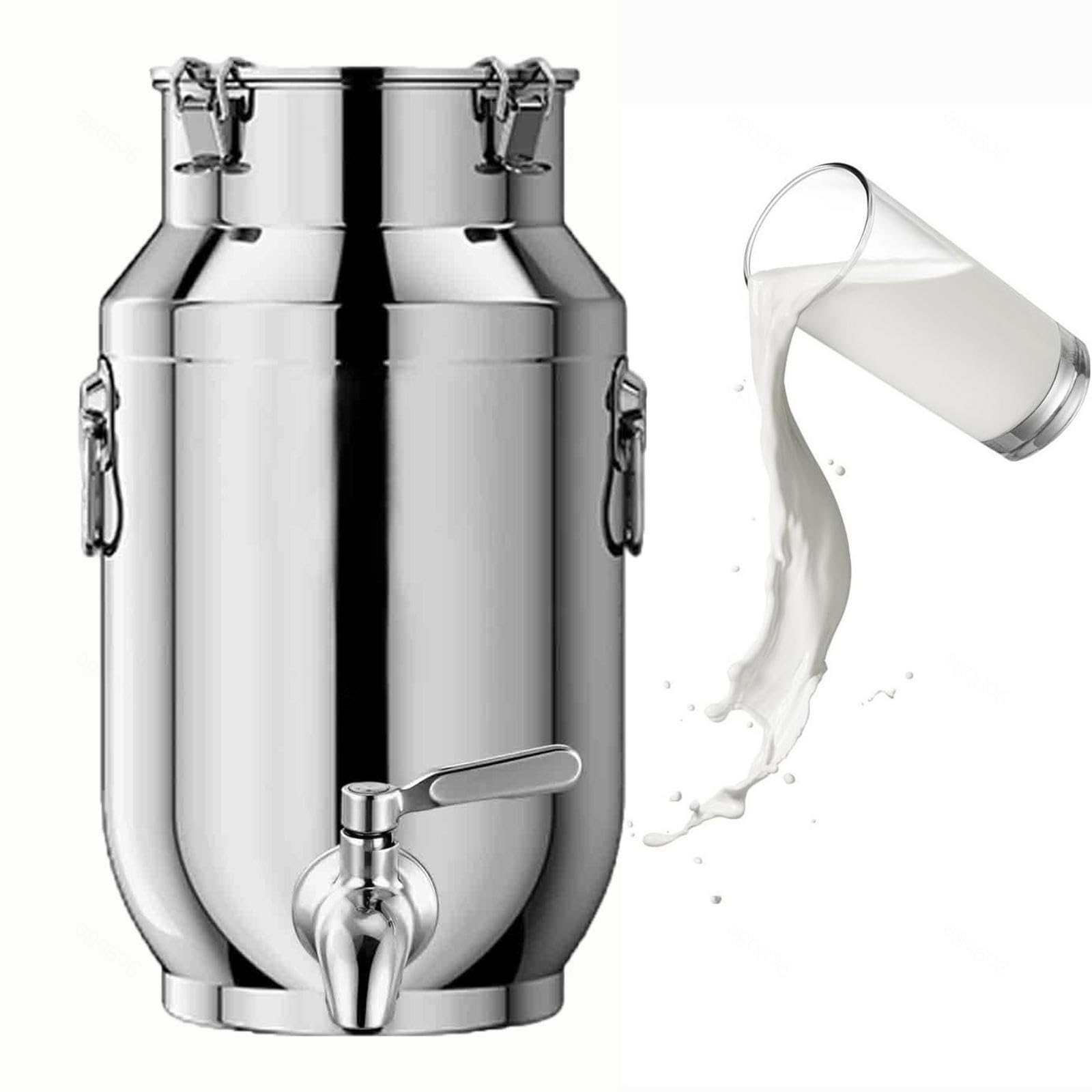 Wasserkanister Mit Hahn 20l Aus Edelstahl,Milchkanne Edelstahl Mit Deckel
