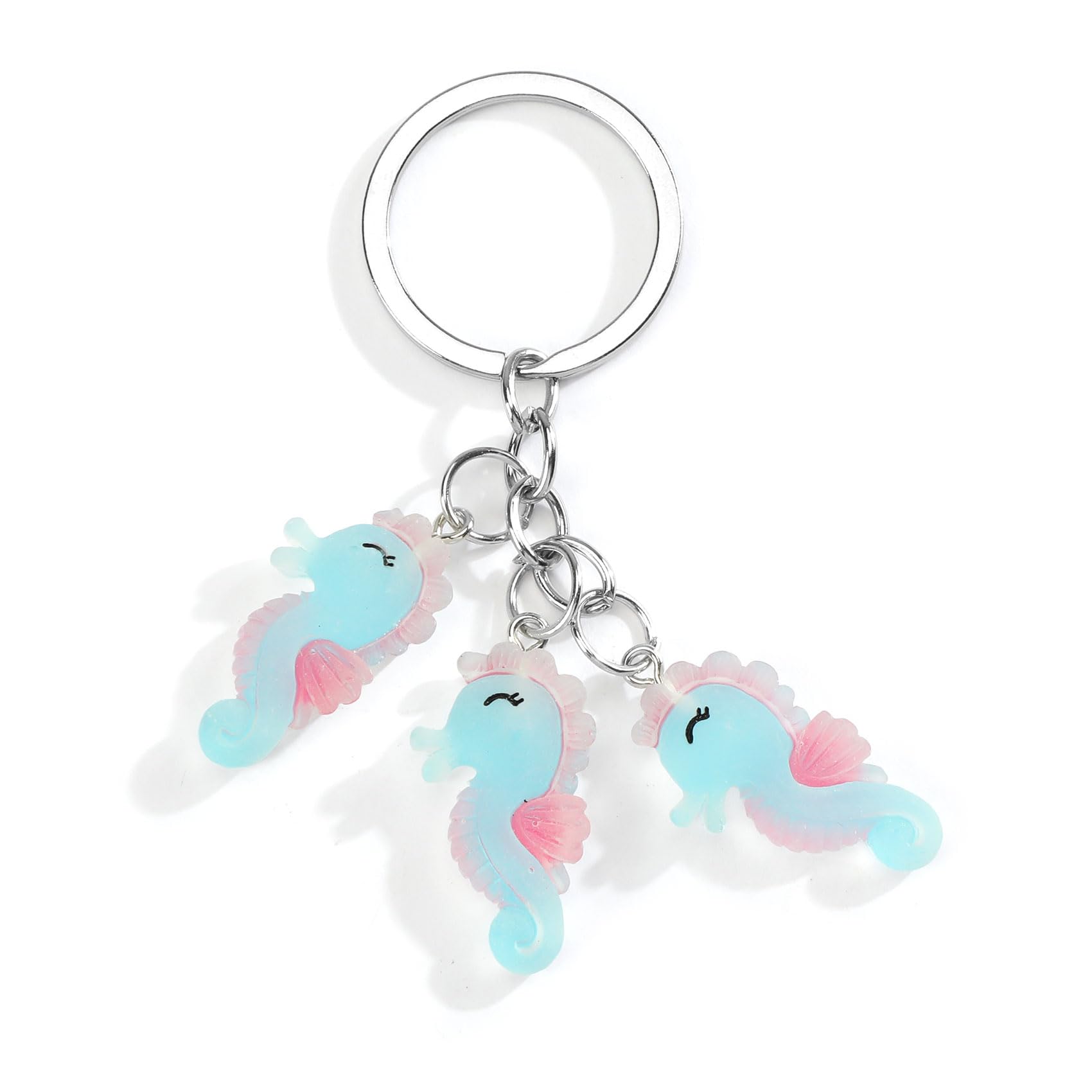 Tranbath Niedliche Seepferdchen Schlüsselanhänger Maritim Einzigartiges Geschenk für Frauen, Resin Seepferdchen Deko und Geschenkidee für Freundin, Guter Freundin oder Schwester, Geburtstagsgeschenk