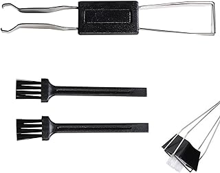 Keycap Puller, Keycap Switch Puller, Stainless Steel Key Keycap Removal Tools, Gaming Keycaps Remover, Keycap Removal Tool with 2 Pcs Keyboard Cleaning Brush for Mechanical Keyboard