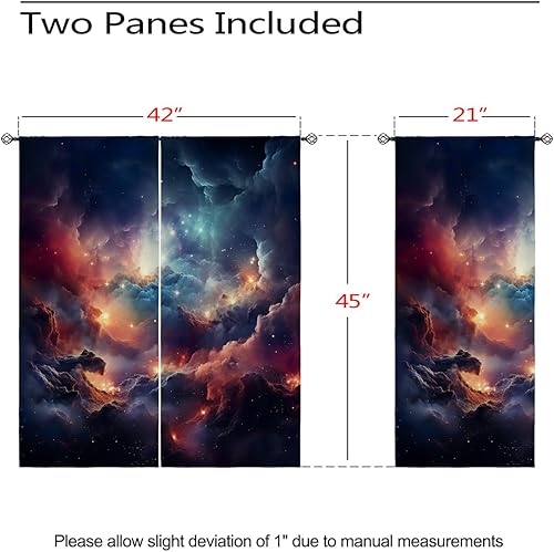 Miniatura 3 de Cortinas opacas de universo para niñas y niños, decoración del hogar, agujero negro, galaxia, nebulosa, ojales, aislamiento térmico, cortina de
