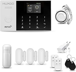HXA005 Funk Alarmanlage Set WiFi + GSM 4G mit Sirene | Alarm System mit Bewegungsmelder, 3X Tür- Fenstersensor, Fernbedienung | Wohnmobil Alarmanlage | Alexa Google Home