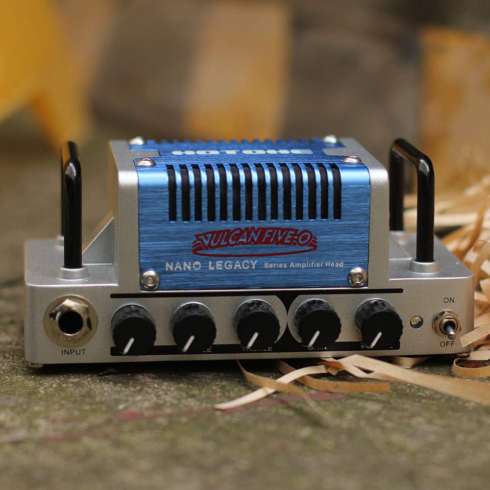 Hotone Amplificatore per Chitarra ad Alto Guadagno Testa 5 Watt Amplificatore di Classe AB con CAB SIM Telefoni/Uscita di Linea Vulcan Five-O