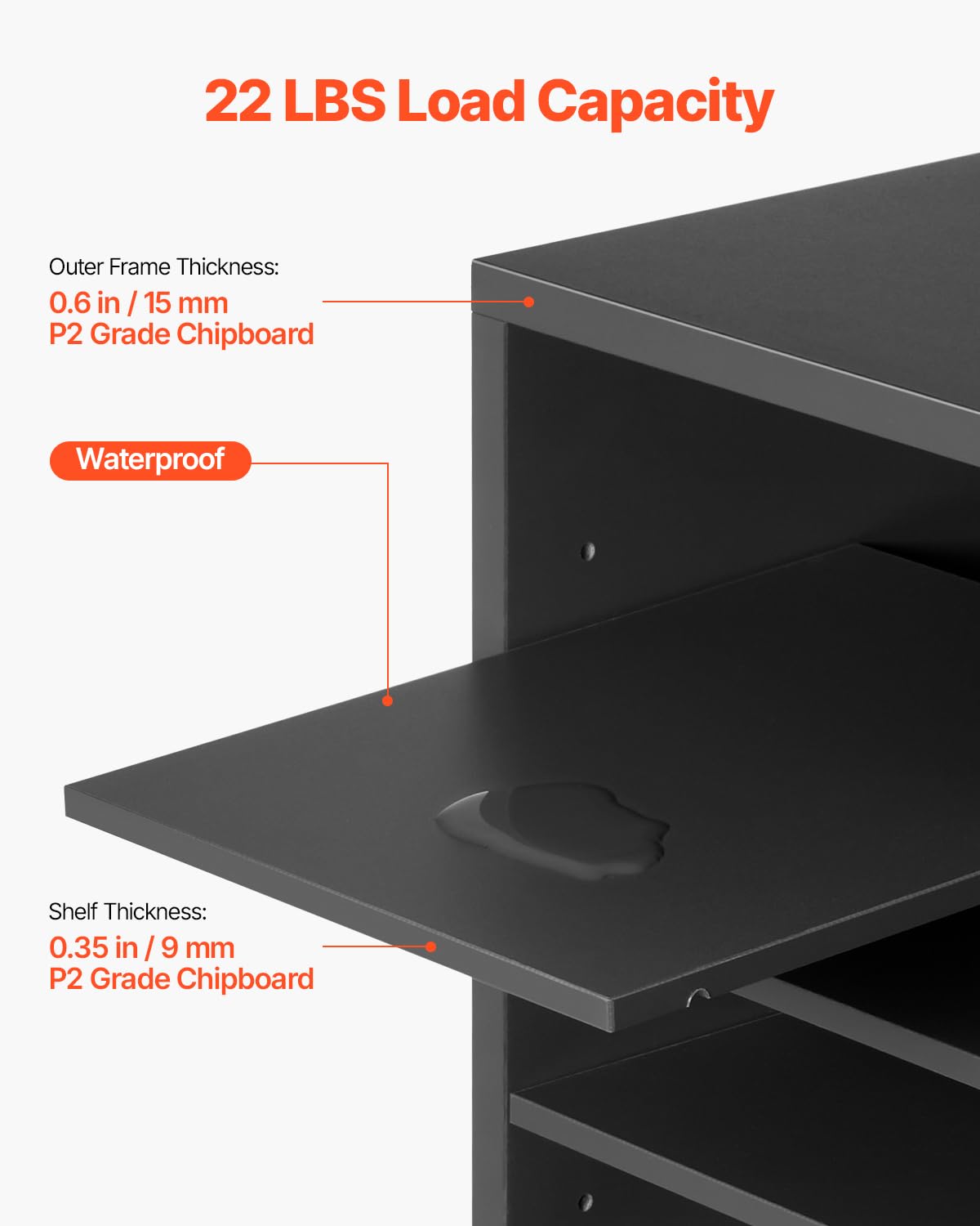 VEVOR Organizador de Literatura 997 x 305 x 680 mm, Clasificador de Madera de Oficina de 36 Compartimentos con Estantes Ajustables, para Almacenamiento para Archivos, Documentos, Papeles, Gris