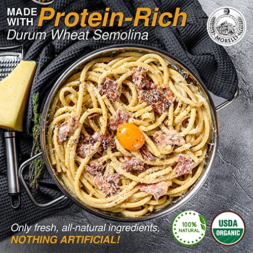Morelli Bucatini Pasta Noodles Premium Organic Italian Pasta From