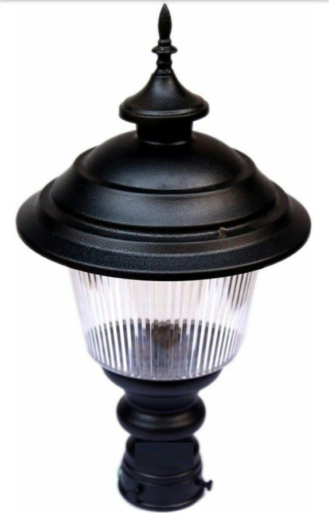 Fixed Gate Light Black Iron Plastic | Outdoor Garden Field Roof Entrance Lamp | Durable Weather-Resistant Decorative Exterior Lighting Fixture for Home-image-4
