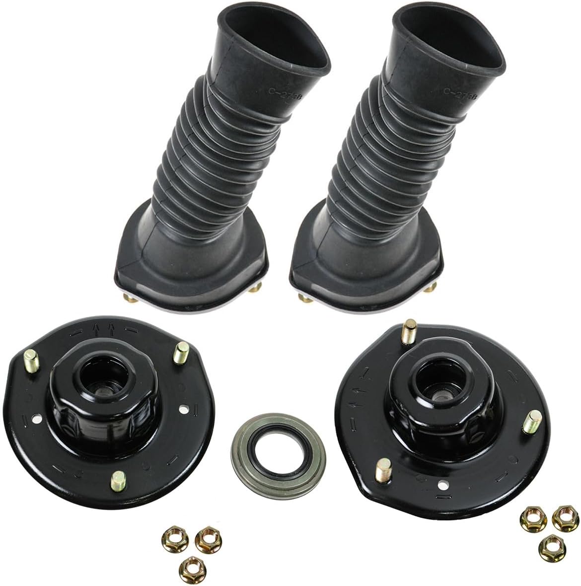 TRQ Front & Rear Upper Strut Mount Kit Compatible with 1997-2001 Lexus ES300 1999-2003 RX300 1997-2004 Toyota Avalon Camry Solara