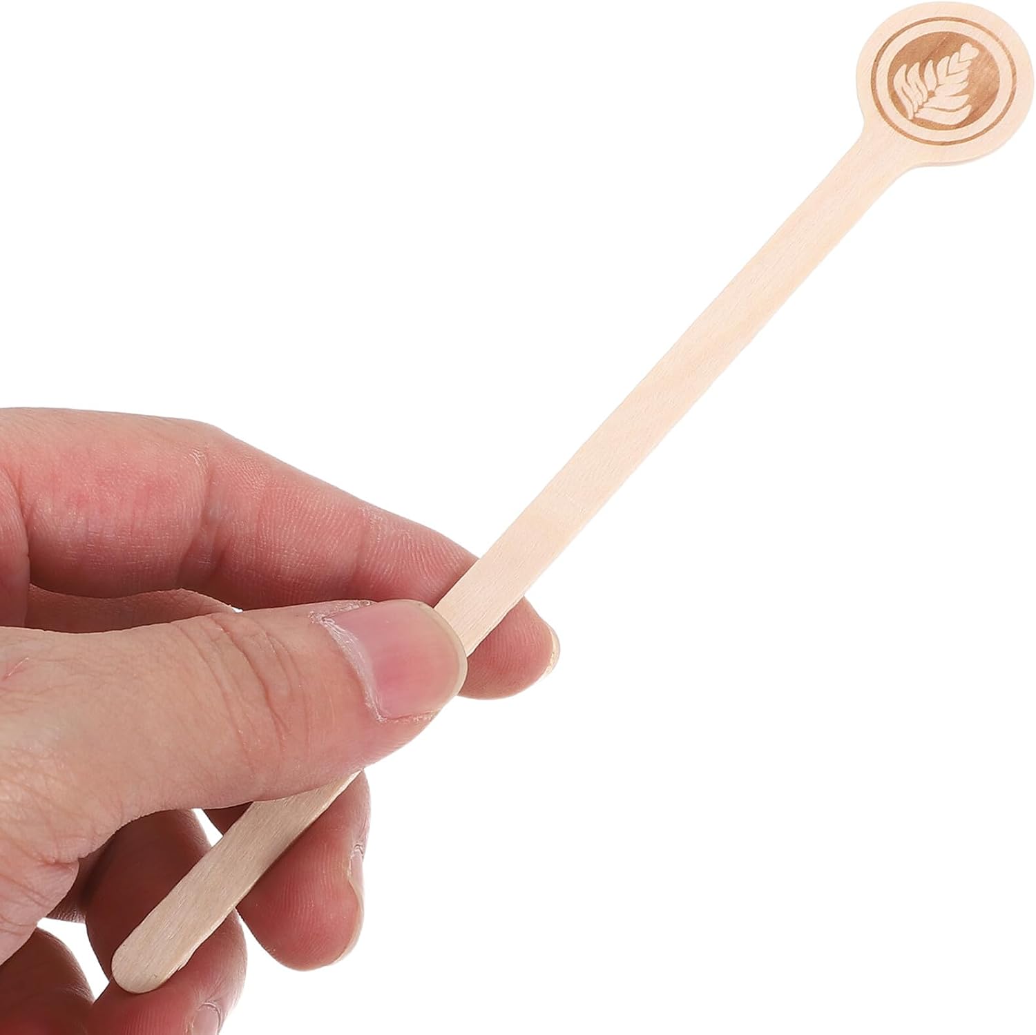 100pcs Wooden Coffee Stir Sticks 15cm Round-head Beverage Stirring Rods Disposable Paper Individually Wrapped Cocktail Swizzle Sticks for Bars and Parties