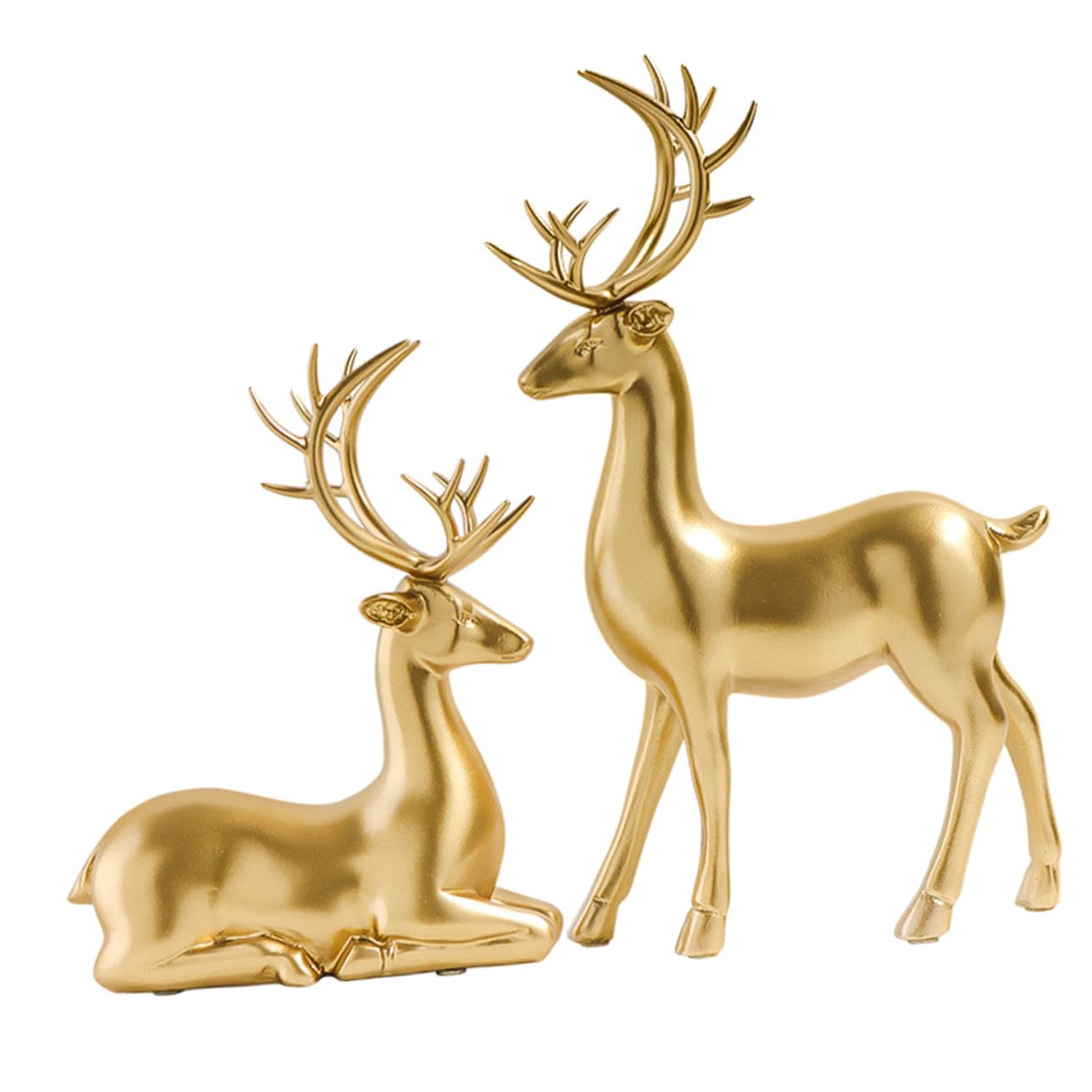 TOYANDONA 2stücke Elch Weihnachtsschmuck aus Kunstharz Dekorative Elchfigur für Tischdeko Weihnachtsdekoration für Heimpartys
