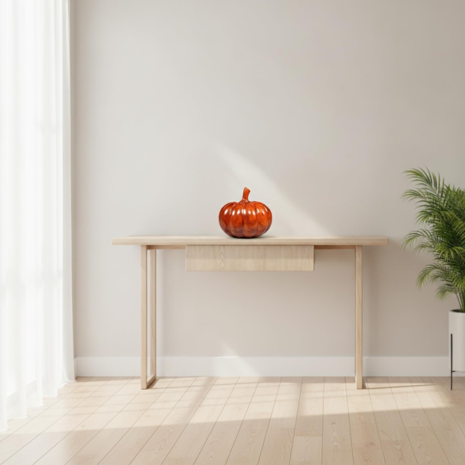 Lebendig -Apfel | Handgeschnitzt, Apfel mit Blatt, Glänzend, Ration, für Wohnzimmer, Büro, Schreibtisch, Birnbaumholz, 20CM