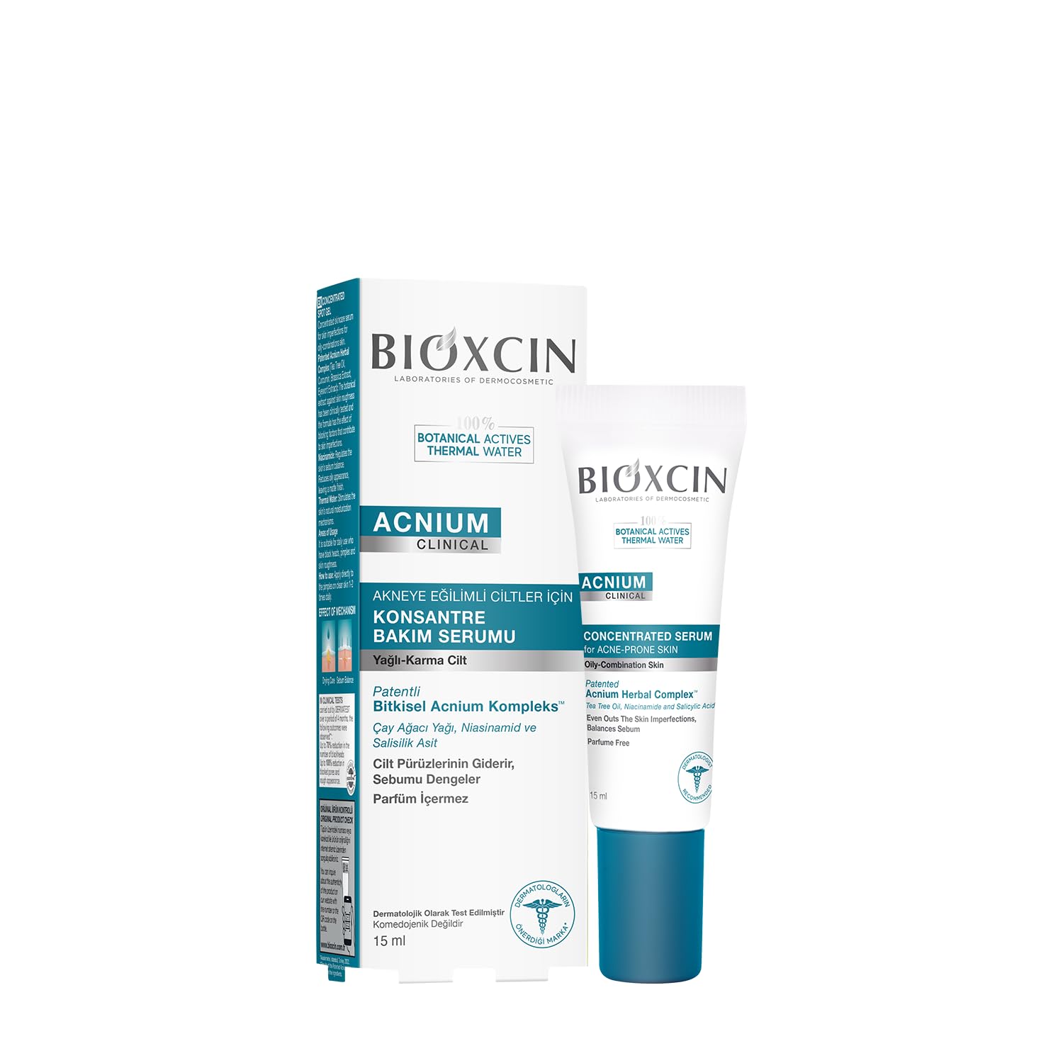 Bioxcin Acnium Konsantre Bakım Serumu 15 ml – Akneye Eğilimli Ciltler İçin Sebum Dengeleyici ve Neml