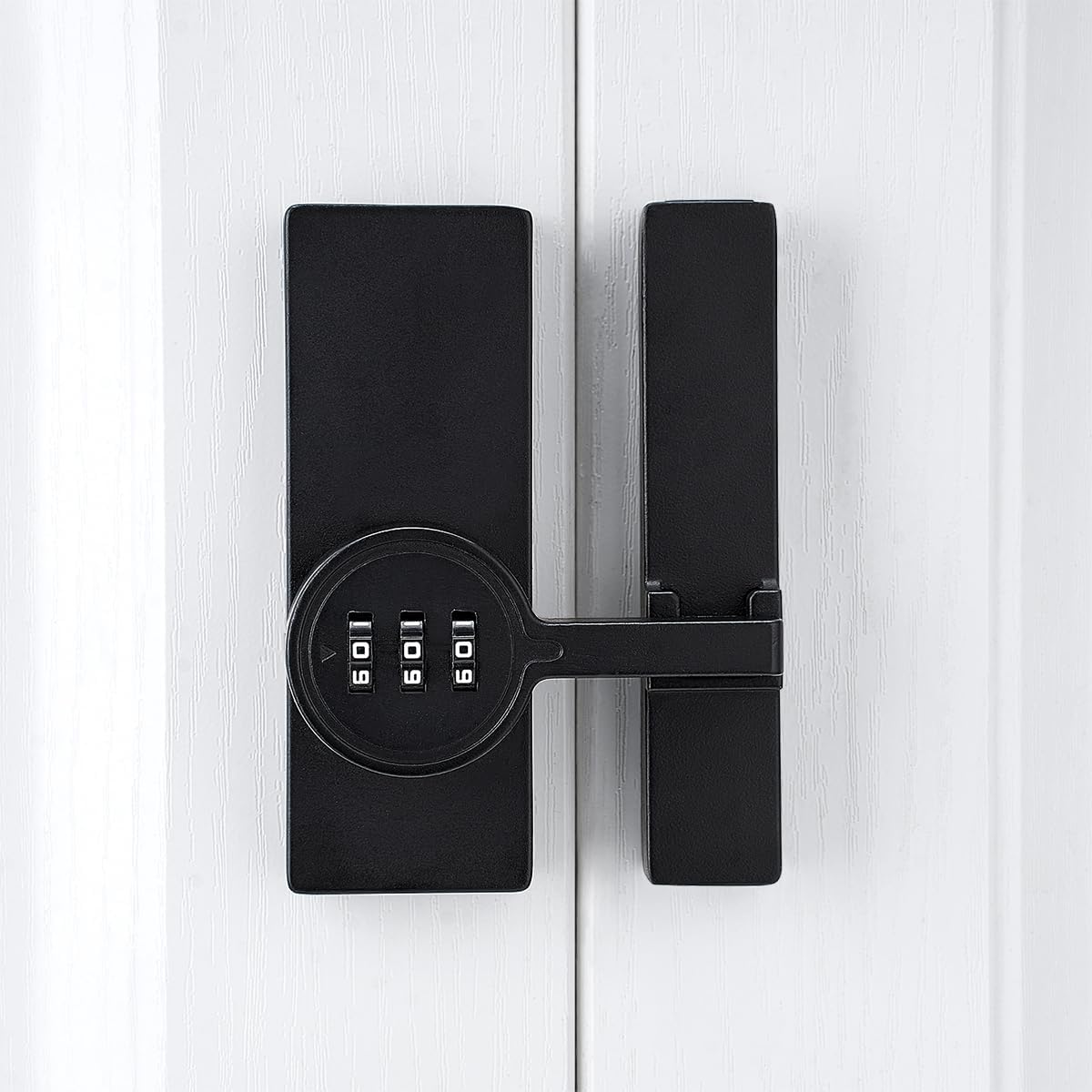 Black 180 Degree Barn Door Lock,Mechanical Password Lock,3 Digit Password Keyless,Flip Latch with Combination,Protect Privacy,for Bedrooms,garages,Cabinets,Windows,Garden,and Bathroom