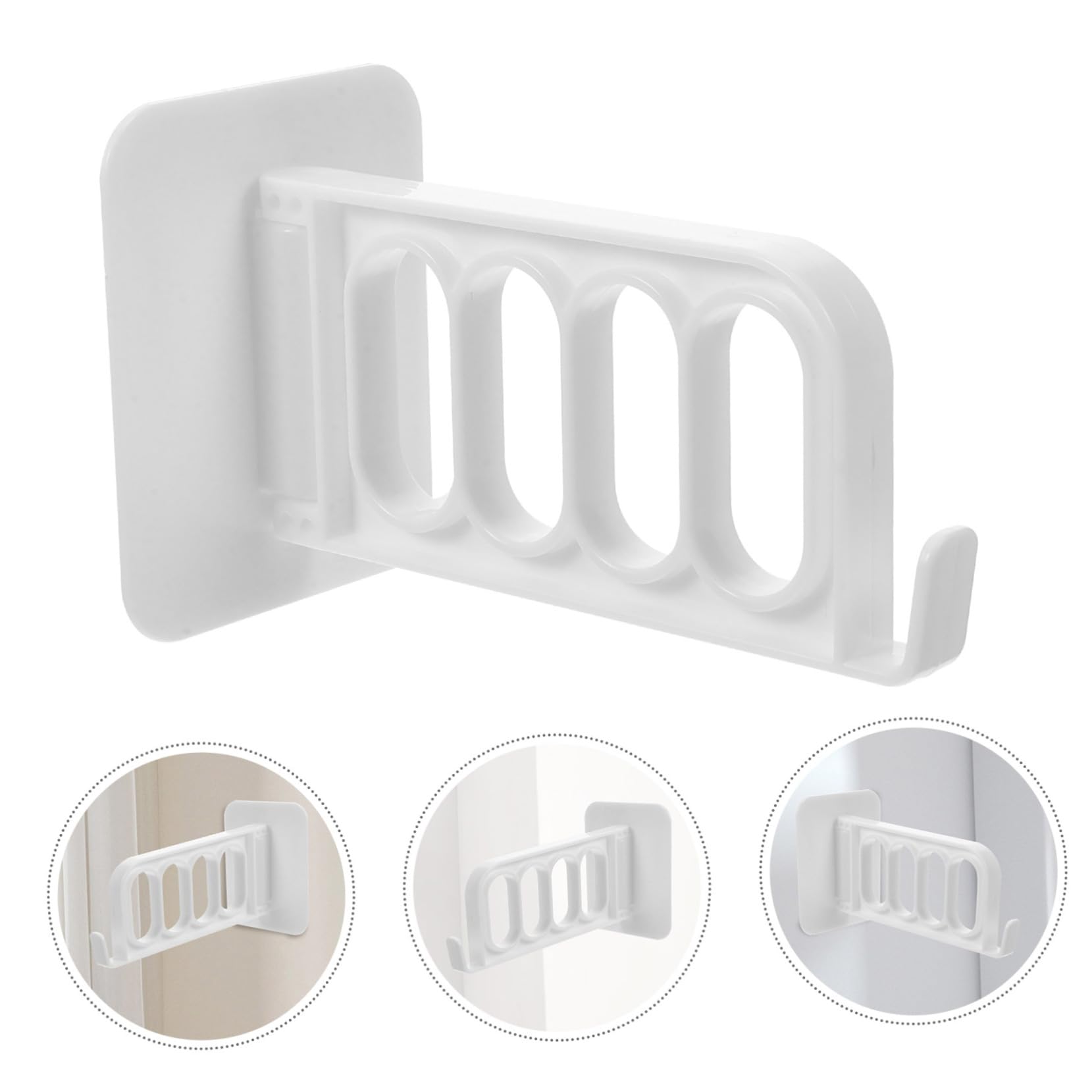 CHILDWEET 4pcs Multifunctional Hook Clothing Drying Rack Hangers Sturdy Clothes Rack Adhesive Drying Drying Rack Punch- Clothes Rack Window Clothes Holder White Plastic