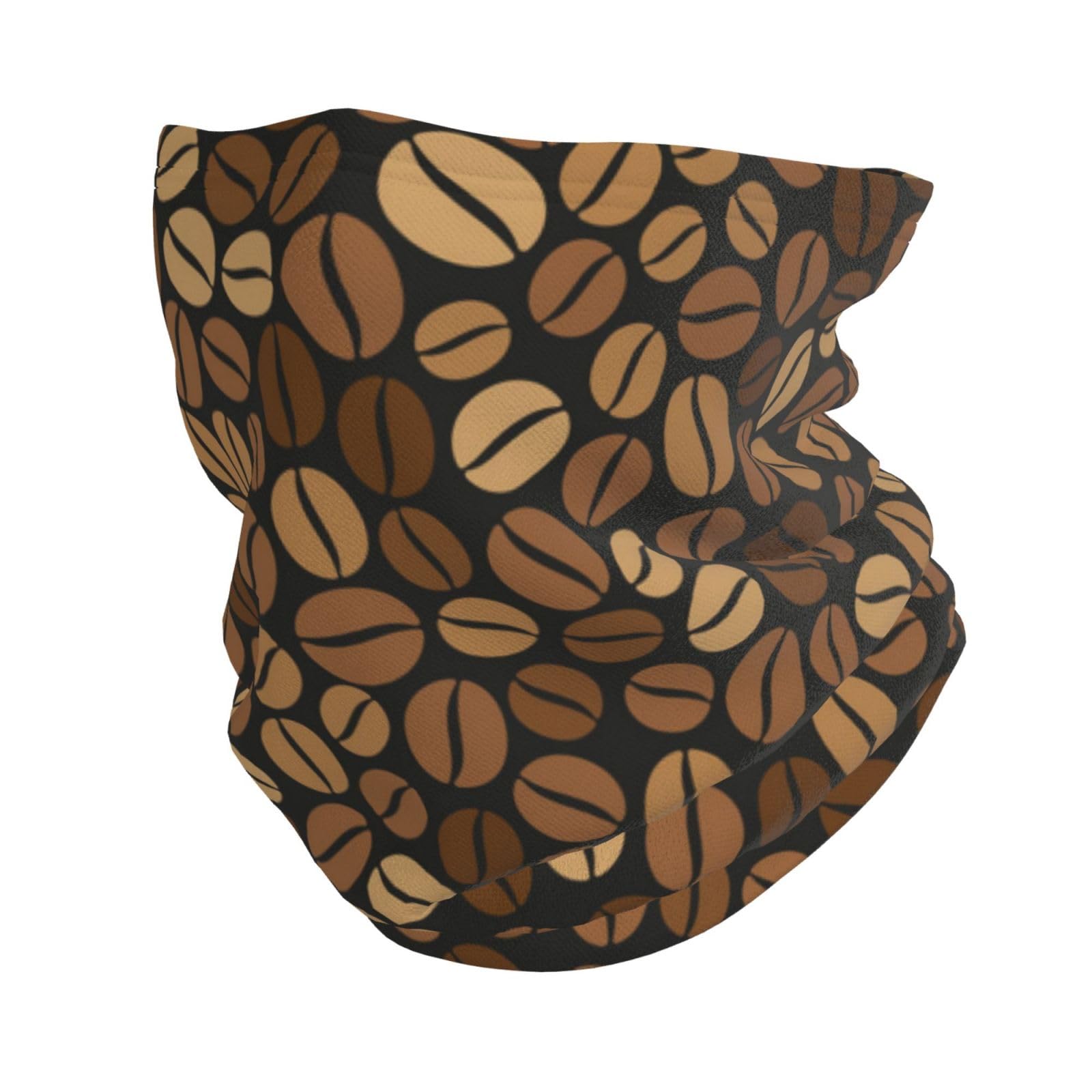Faqrtiv Unisex Black Adjustable Neck Gaiter Coffee Drink Neck Warmer Headband Neck Gaiter Head Wrap Headgear Face Mask Magic Scarf Bandana For Sports