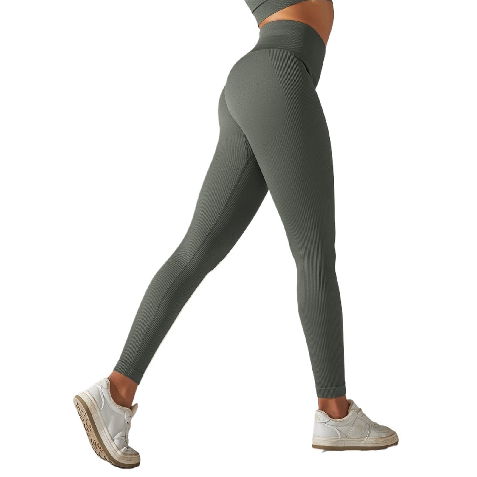 Leggings da yoga da donna, leggings da palestra, senza cuciture, a vita alta, per fitness, allenamento con culo a bolla, pantaloni da corsa