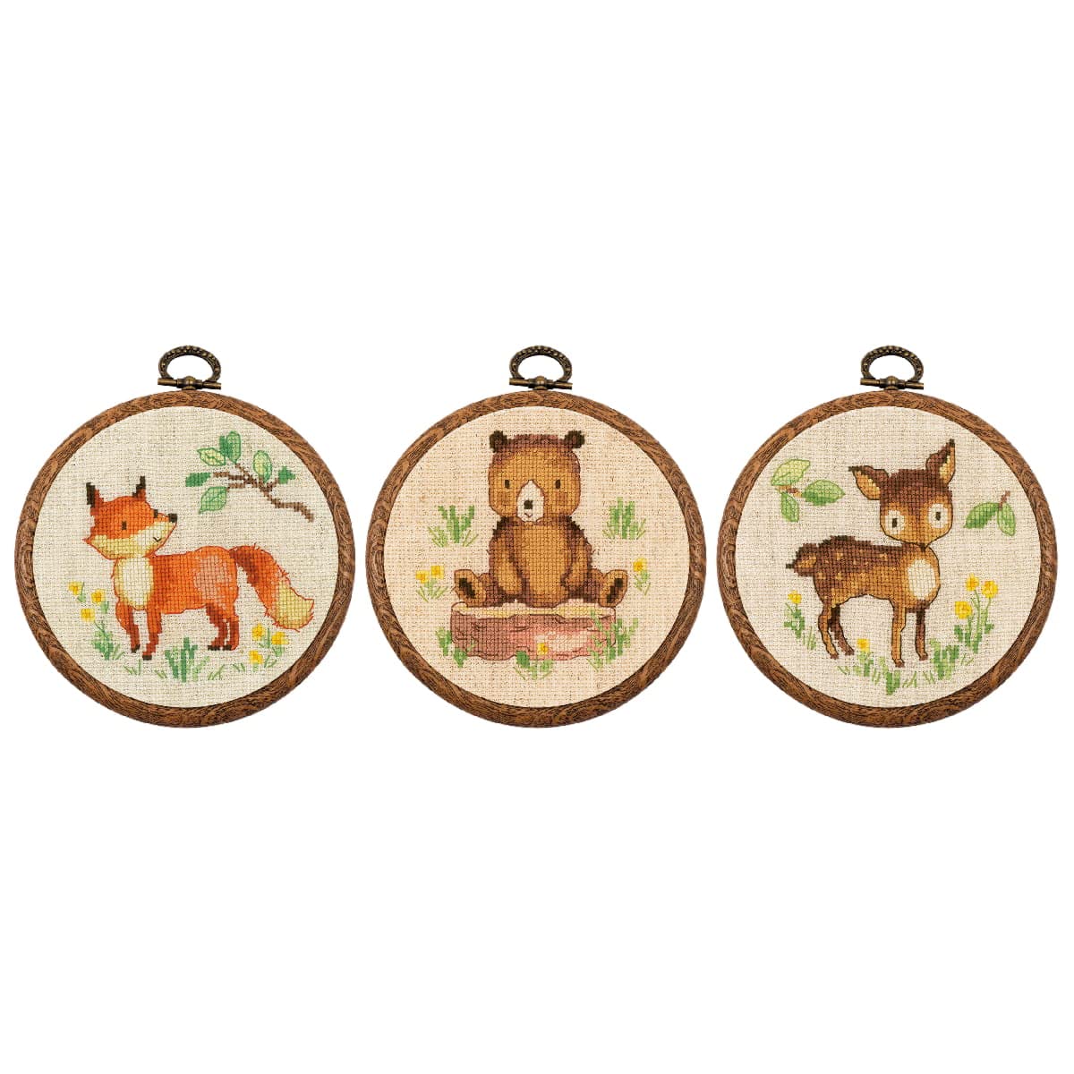 VERVACO Point De Croix Compté Kit Tableau Complet Set (lot De 3) ANIMAUX DE LA FORÊT De Broderie Loisir Créatif Maison Decoration Cadeau DIY Ca. 10 X
