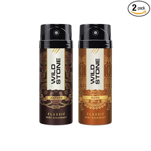 Wild Stone Classic Leather and Musk Body Deodorants for Men, Pack of 2 (225ml each) at Rs. 315
