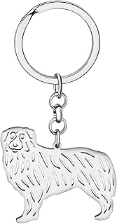Stainless Steel Dog Breeds Keychains Australian German Shepherd Border Collie Key Ring Gifts for Women Girls