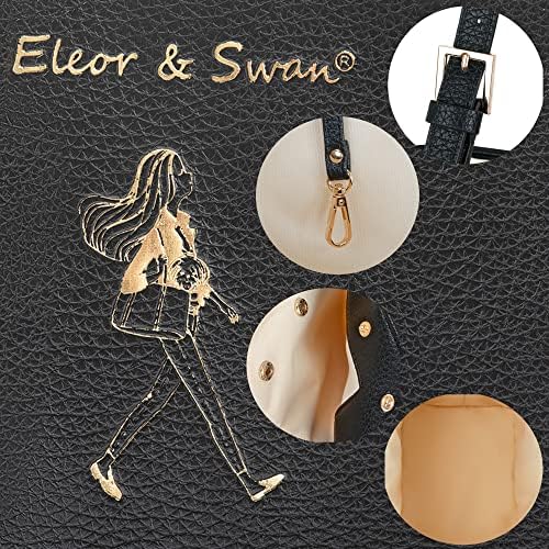 Eleor & Swan Dog Carrier | Stylish Vegan-Leather Tote Bag for Small Dogs, Puppies & Cats | U-shaped Head Cutout | Detachable lining & Safety Tether | UK Brand (Black)