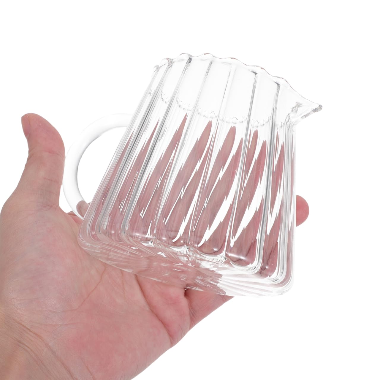 SOIMISS Confezione da 2 piccole brocche in vetro da 350 ml, per servire caffè, latte, tè e salse – Brocca per latte per la cucina