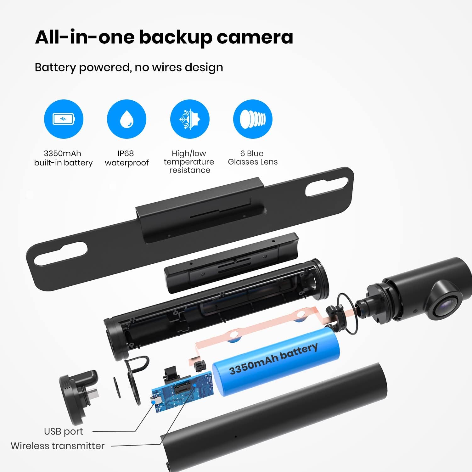 Hot Deals AUTO-VOX TW1 Truly Wireless Backup Camera, 5Mins DIY Installation, 720P Super Night Vision Rear View Camera and 5'' LCD Monitor with Digital Signal, 2 Channel Support to Monitor/Reverse for Car/Truck