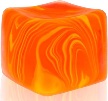 Fidget Toys Squishy Stress Cube, Stress Balls for Adults Squishies Stress Relief, Fidget Cube Sugar Ball,Ice Squishy Cube Sugar Balls, Sensory Toys for Birthday, Christmas,Office Orange
