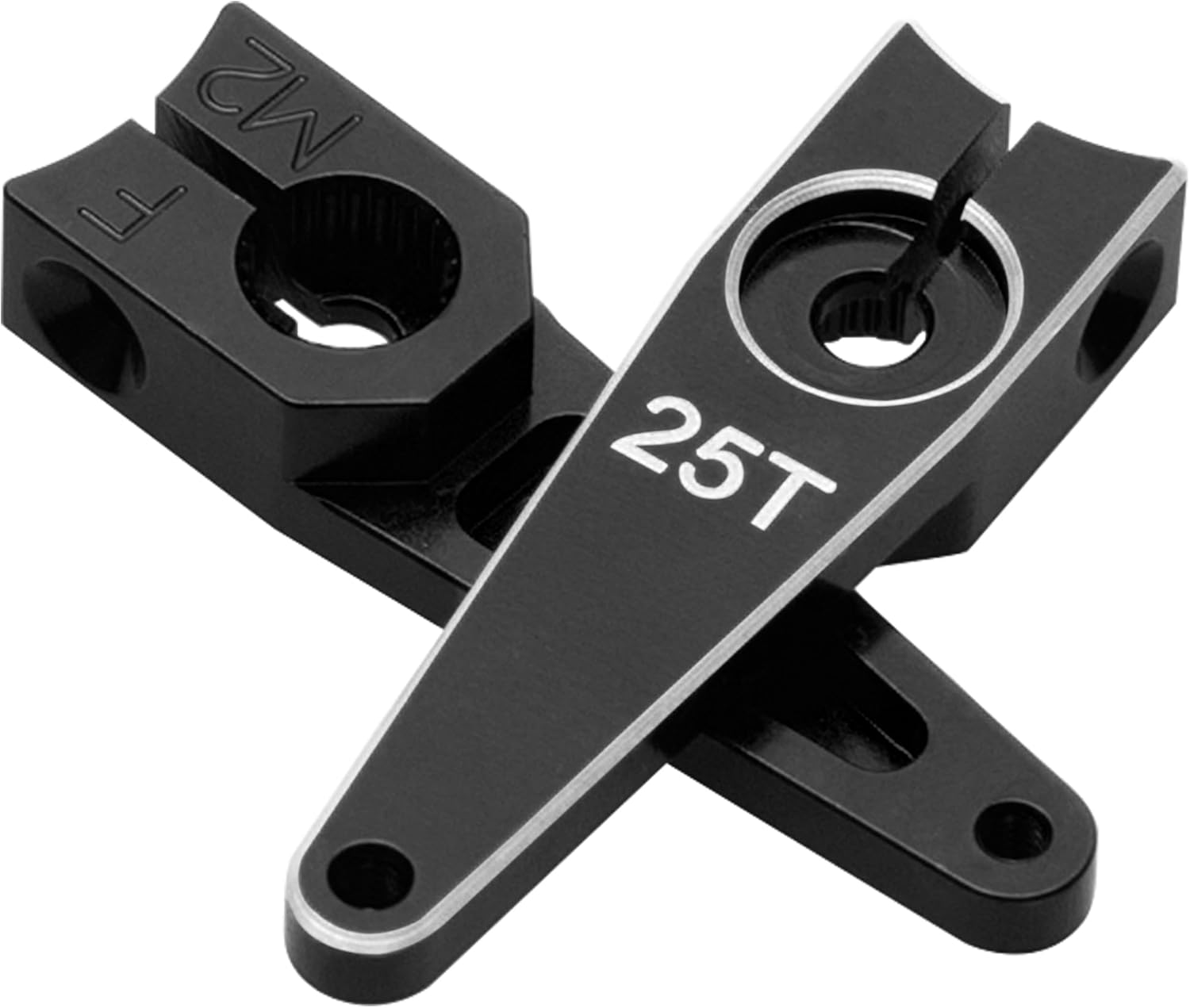 3Pack Vgoohobby 25T Servo Arm Horn Aluminum 25 Teeth Steering Arms Compatible with Futaba Hitec Savox Power HD Servo Motors Fit RC Crawler Car Airplane Plane Boat (1inch,Black)