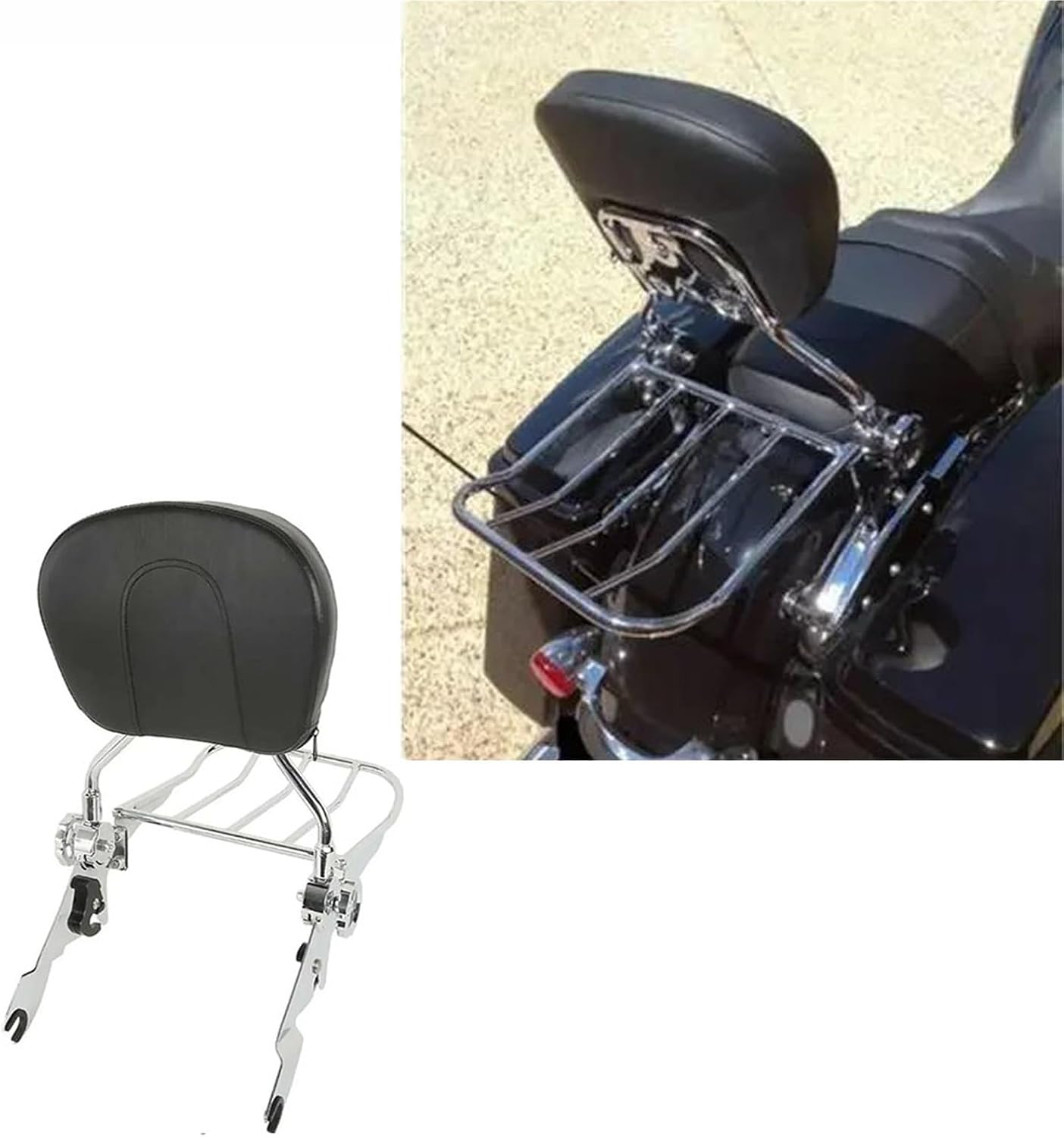 リアバックレスト バイク用シシーバー 取り外し可能バックレスト 荷物 