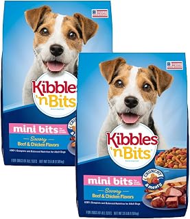 Kibbles 'n Bits Small Breed Mini Bits Savory Beef & Chicken Flavor Dog Food, 3.5-Pound (Pack of 2)
