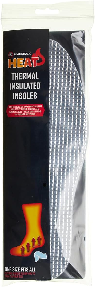 Blackrock HEAT Thermal Heated Insoles, Heated Inner Soles, Insole Warmers, Heat Insoles, Insole Foot Warmers, Warm Shoes Reusable, Walking, Camping, Working, Feet Warm Mens Womens - Unisex Cut To Size