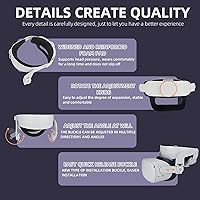 Vista 5 de Hibloks Head Strap for Oculus Quest 2,Comefortable-Design Quest 2 Head Strap, Oculus Quest 2 Accessories Replacement for Elite Strap