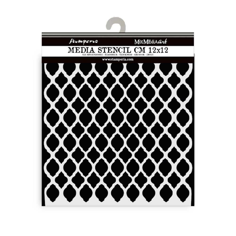 Stamperia - Thick Stencils for Scrapbooks, Albums, Cards, Bullet Journalling, and More, Flexible Material, Easy to Clean, Perfect for Hobbies, Crafts and Gifting (Timeless, Net Texture)