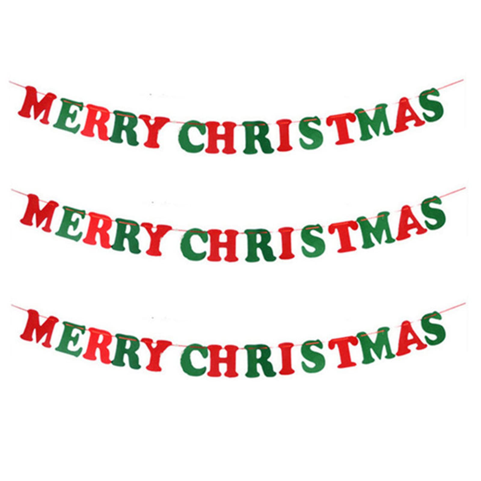 TopHomer Christmas Decorations - Merry Christmas Banner Garland Christmas Banners Flags Christmas Bunting Decorations for Christmas Window Office Decoration 3PCS