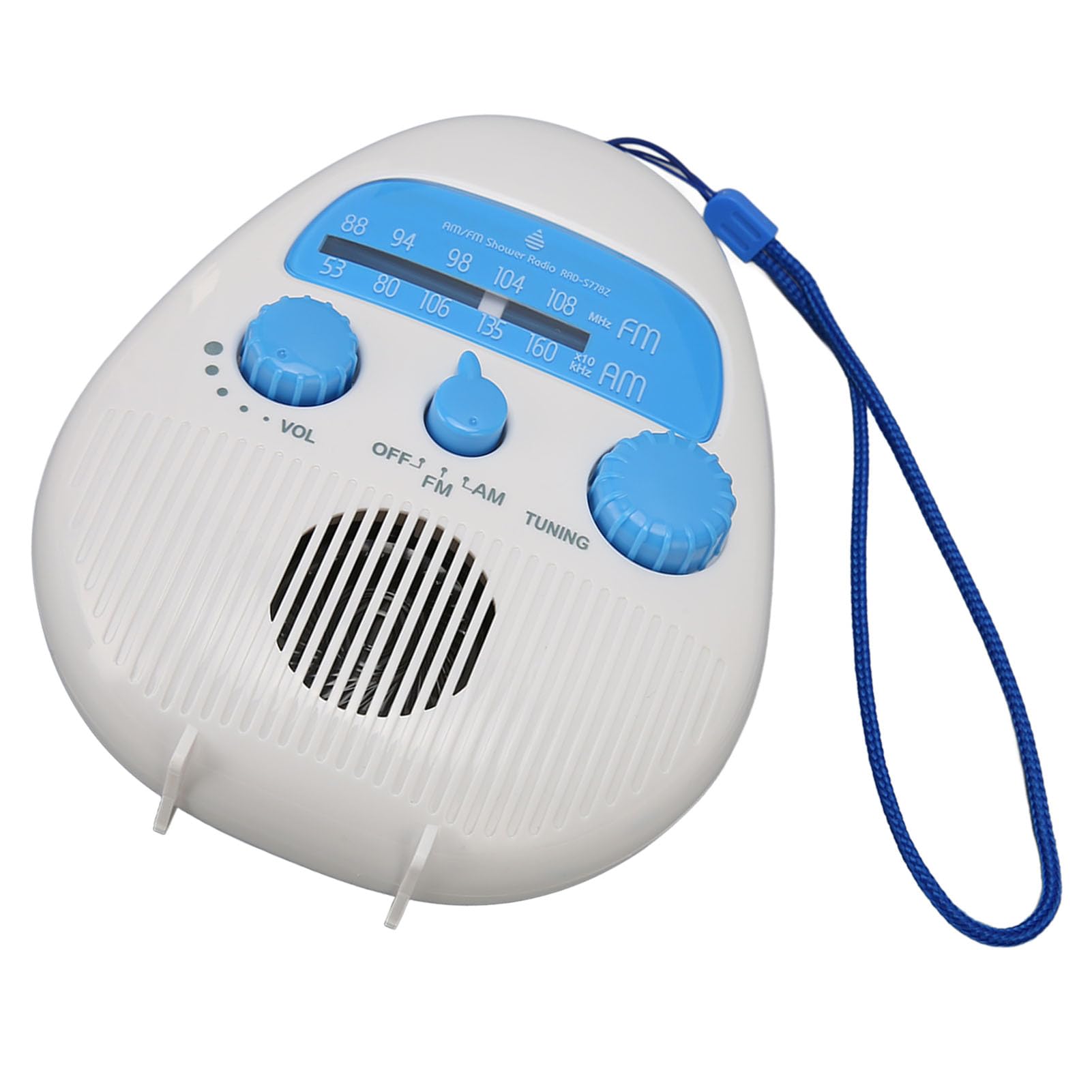 Duschradio, Tragbares AM-FM-Badezimmerradio mit Integriertem Lautsprecher, Hochwertiges ABS-Material, Batteriebetrieben, für die Verwendung in der Dusche und Im Badezimmer
