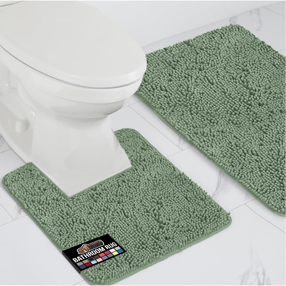 Amazon.com: GORILLA GRIP Bathroom Rug Sets, Soft Chenille 2 Piece