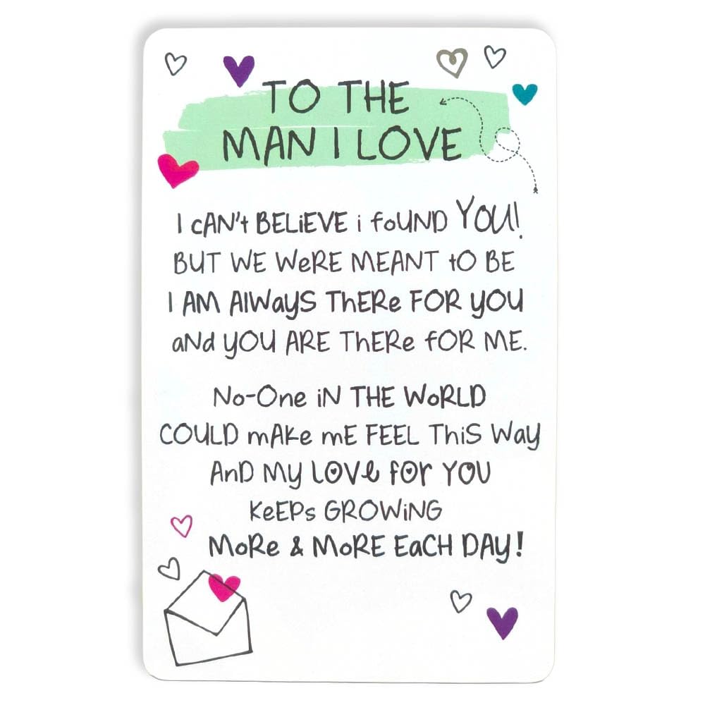 To The Man I Love | Mini Keepsake Card With Verse | Little Gift | Cracker Filler